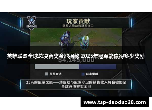 英雄联盟全球总决赛奖金池揭秘 2025年冠军能赢得多少奖励 英雄联盟全球总决赛奖金池揭秘 2025年冠军能赢得多少奖励